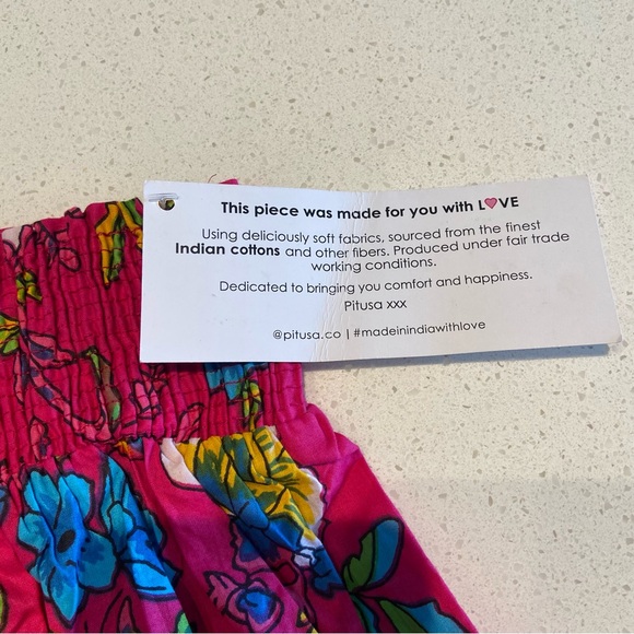 NWT Pitusa Layered Boho Skirt Size Large in Fuchsia Floral Print - Picture 6 of 7